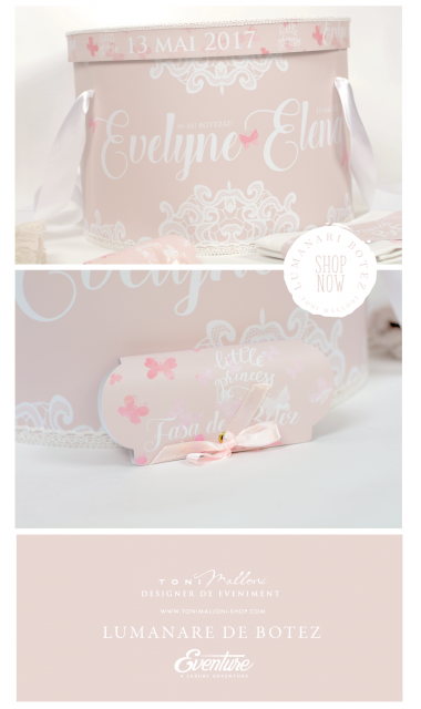 Trusou de botez  pentru fete cu fluturi si flori, Like a butterfly 2